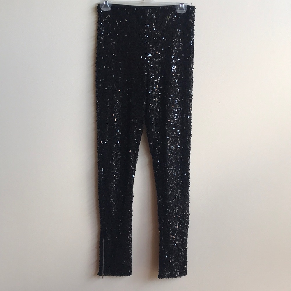 H&M black sequin leggings Size 6